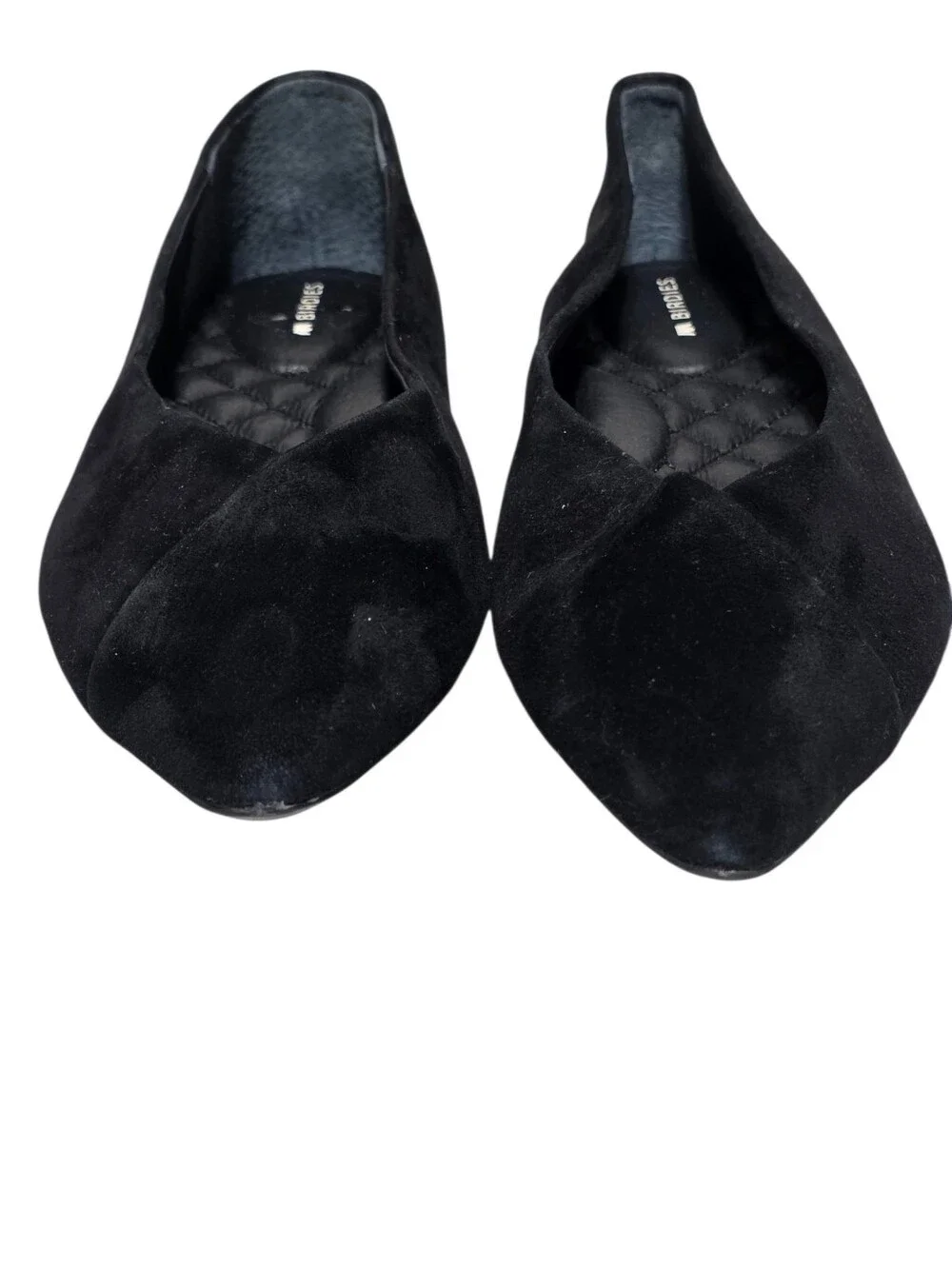 EUC BIRDIES THE GOLDFINCH BLACK SUEDE POINTED TOE COMFORT FLATS SZ 7